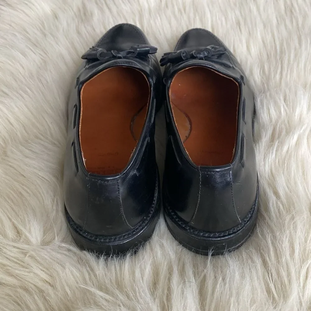Allen Edmonds Grayson Men's Black Leather Tassels Loafers Sz 9.5C - Like a New